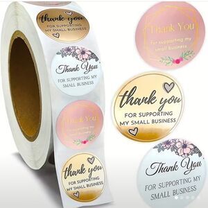 500pcs/roll, Thank You Stickers In Rolls, Decorative Stickers For Envelopes